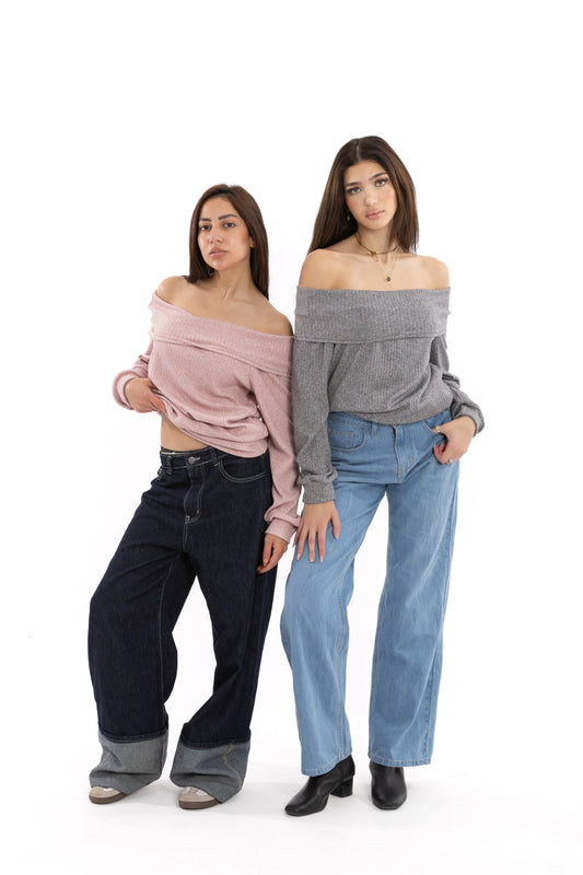 Offshoulder sparkle top