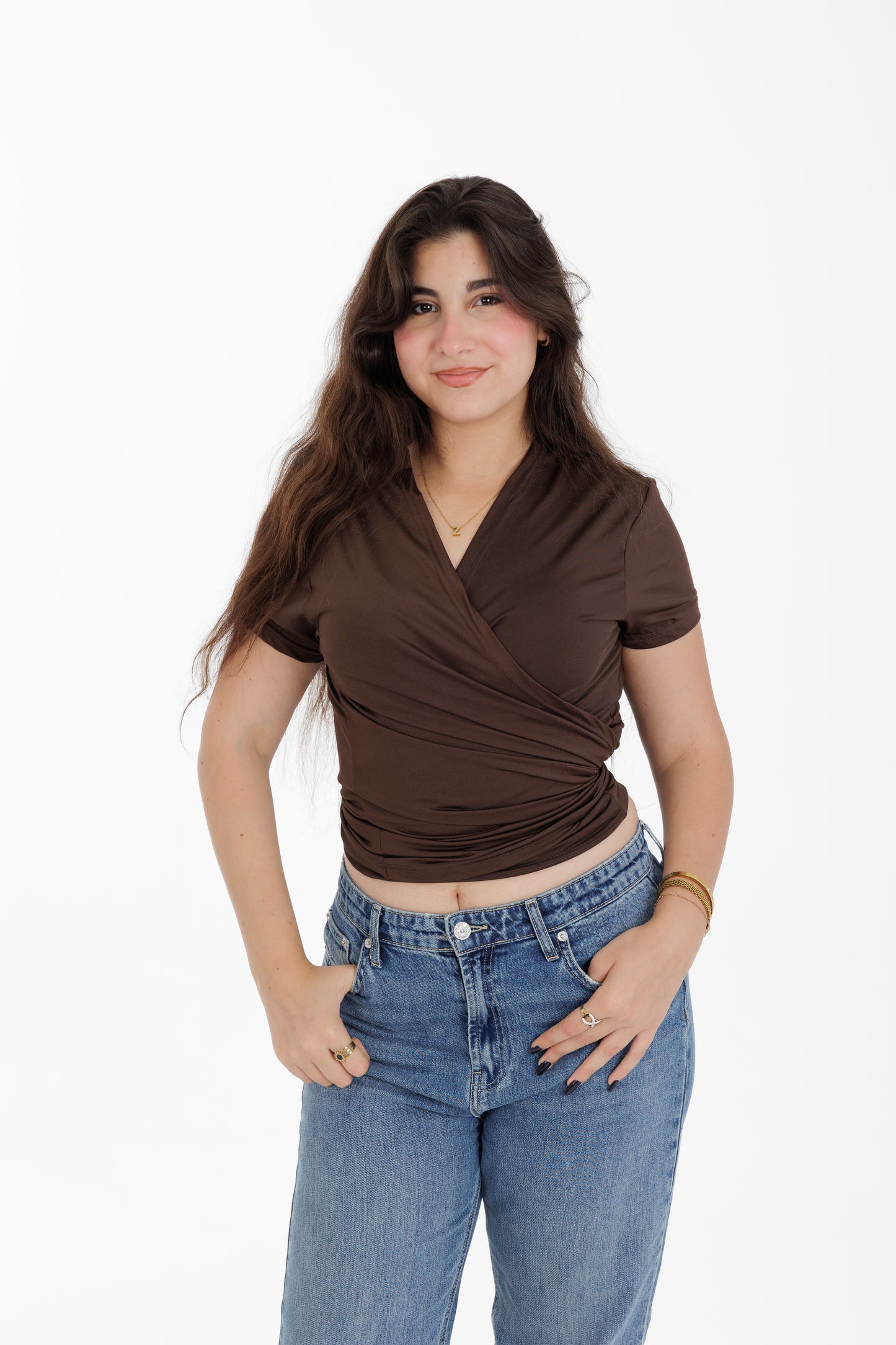 brown wrap half sleeve