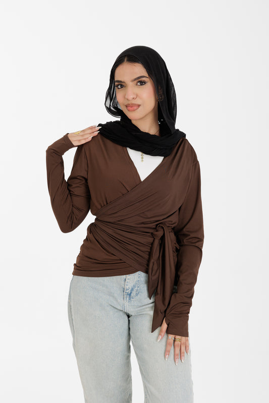 brown wrap full sleeve