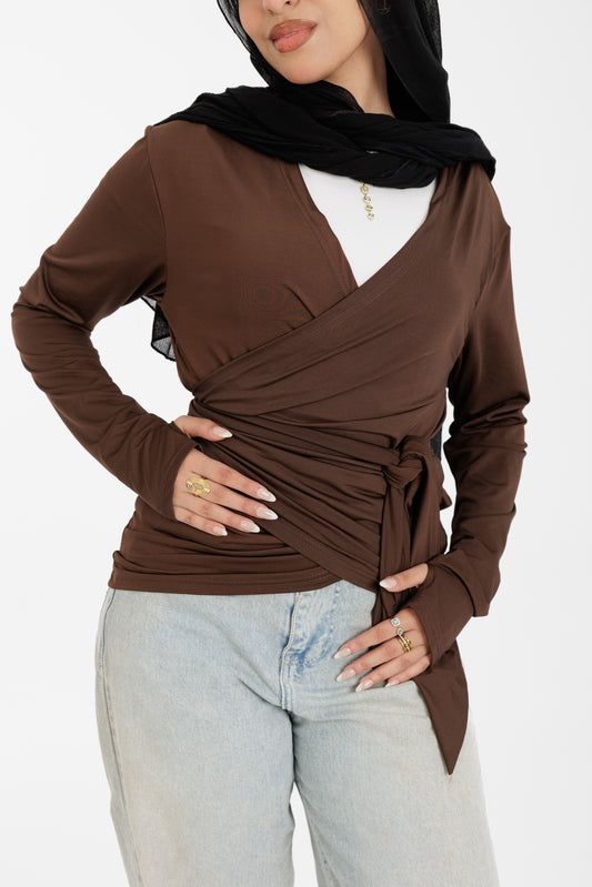 brown wrap full sleeve