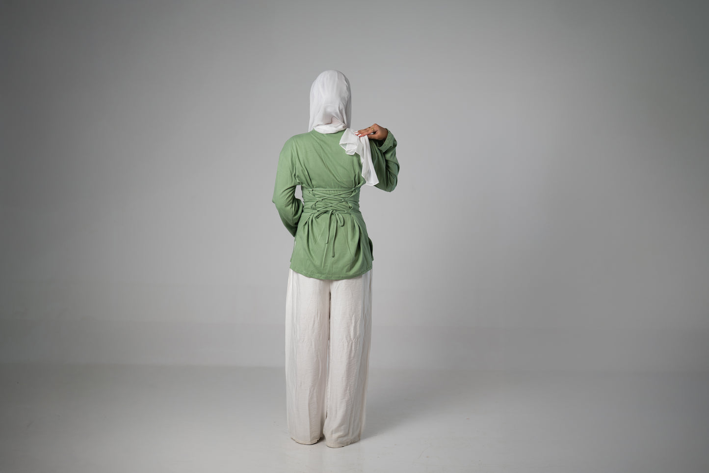 HER MODEST HEKAYA LONG SLEEVE SHIRT IN MINT GREEN